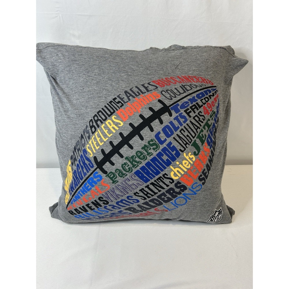 Pottery Barn Teen NFL All Teams Football Pillow and Cover Sham Gray 18x18